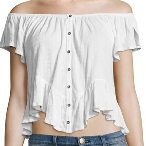 NWT Free People Mint Julep Top in White